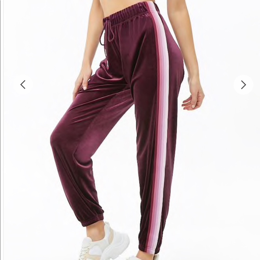 Striped velour joggers